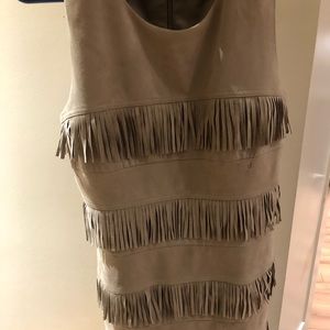Suede Calvin Klein dress with fringe (size 8)